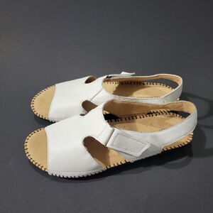 Naturalizer Scout Flat Sandals White Sz 8W